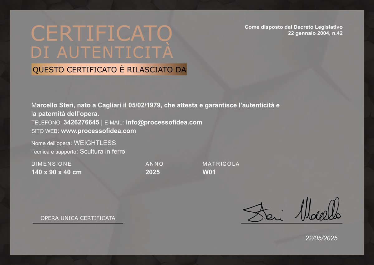 scultura WEIGHTLESS