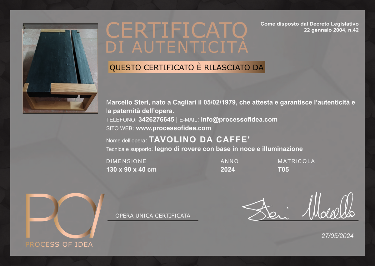 certificato di autenticità