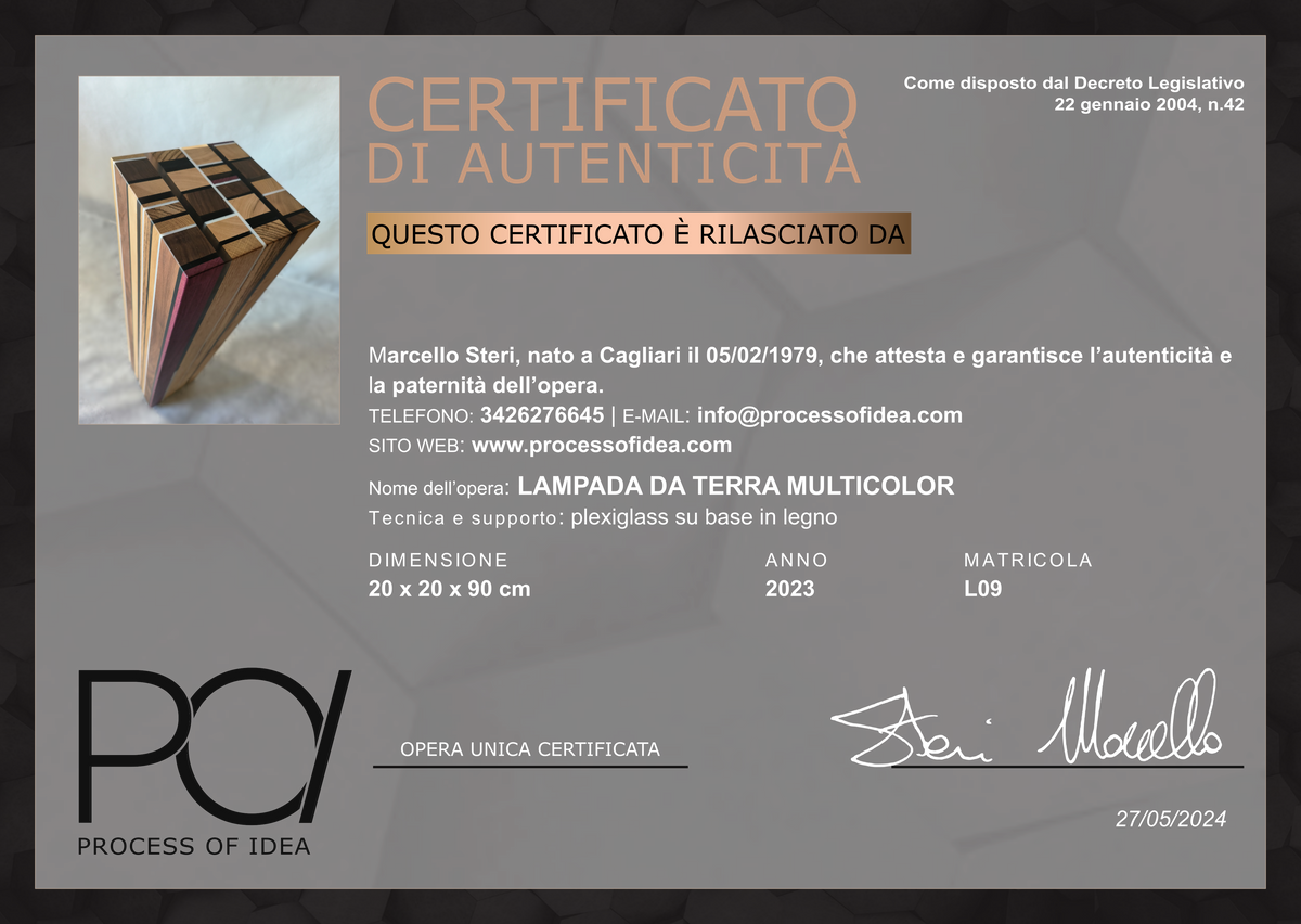 lampada da terra a olbia e in costa smeralda, da comprare come unica nel suo genere